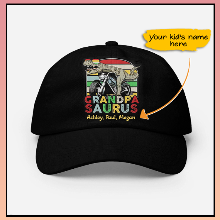 Dinosaur Grandpasaurus custom name cap - LIMITED EDITION 3 10 Dinosaur Grandpasaurus custom name cap 2 1