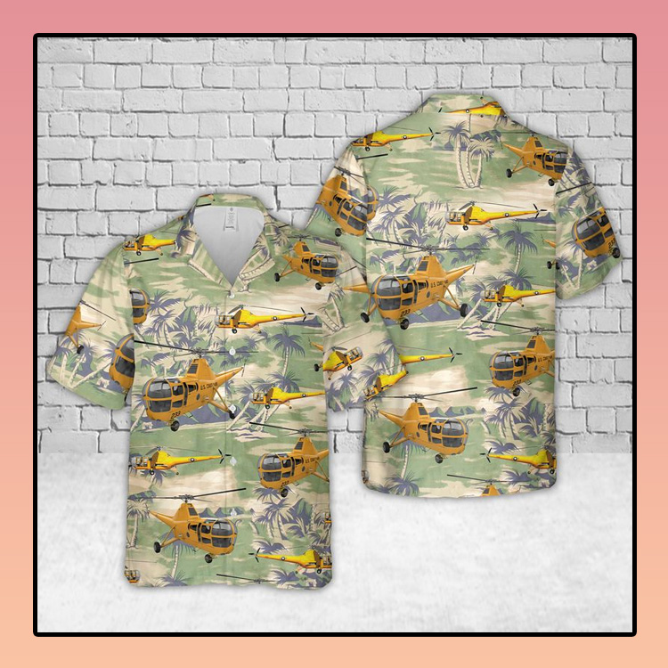 Coast Guard Sikorsky HO2 R5A Dragonfly Helicopter Short Sleeve Hawaiian Shirt + Short 5 Coast Guard Sikorsky HO2 R5A Dragonfly Helicopter Short Sleeve Hawaiian Shirt Short2