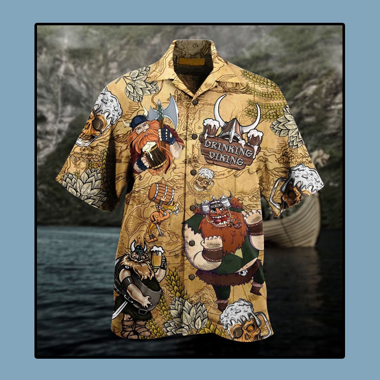 Viking drinking beer Hawaiian shirt 2 Viking drinking beer Hawaiian shirt1
