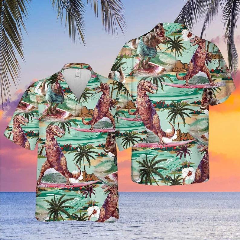 Dinosaur-Tropical-Hawaiian-Shirt