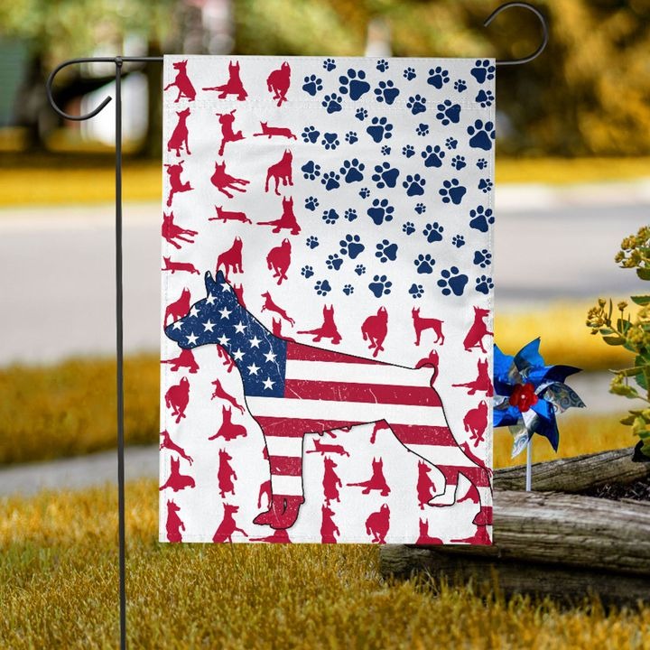 Doberman American house flag and garden flag