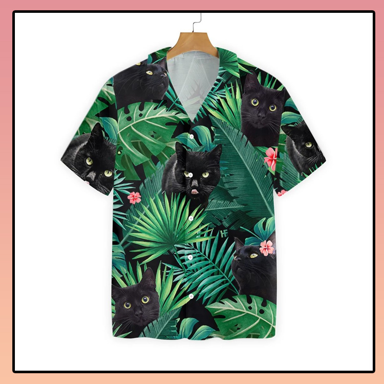 Tropical Black Cat Hawaiian Shirt 4 Tropical Black Cat Hawaiian Shirt3