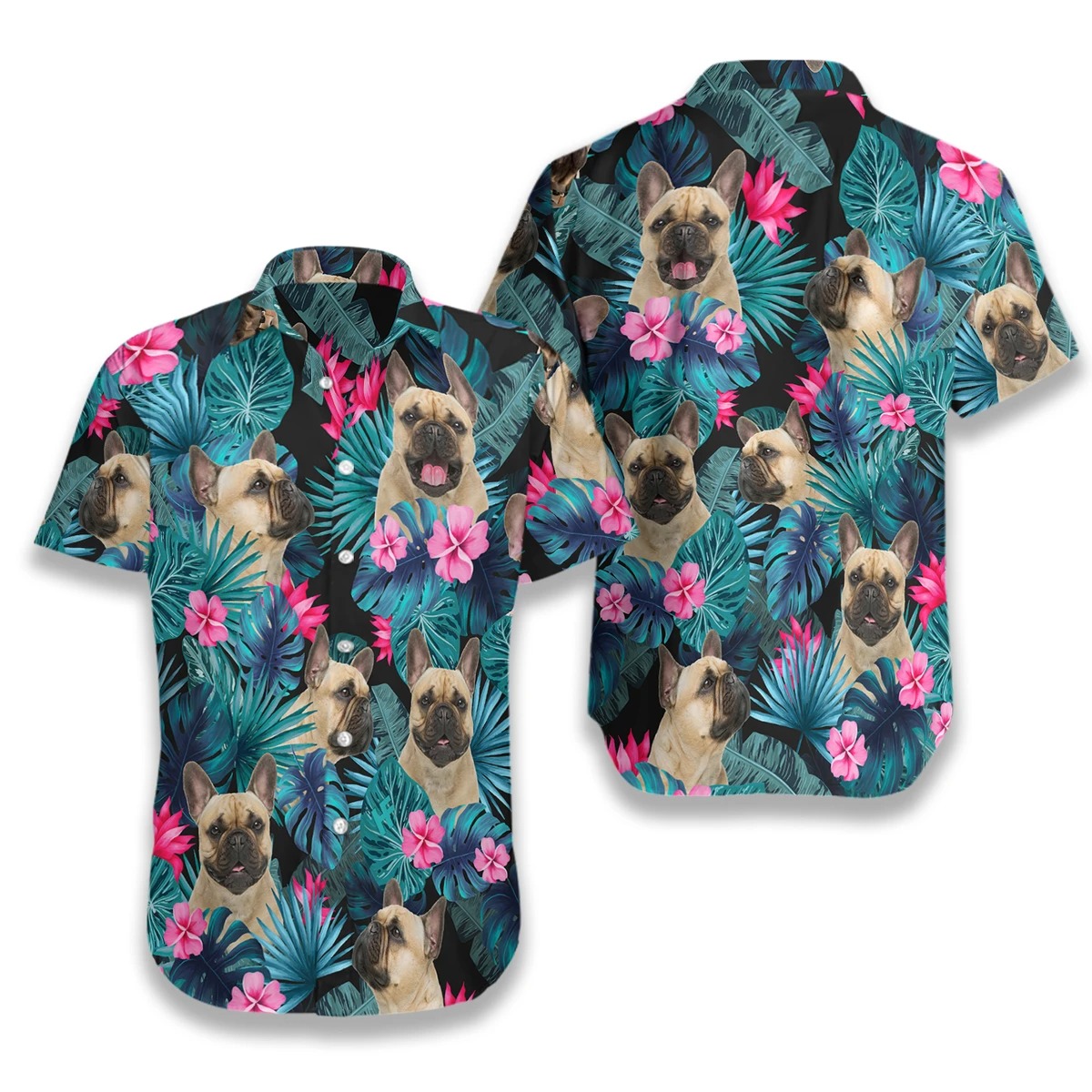 Tropical French Bulldog Hawaiian Shirt 3 Tropical French Bulldog Hawaiian Shirt6