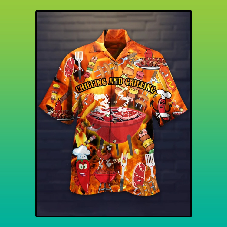 Chilling and grilling hawaiian shirt