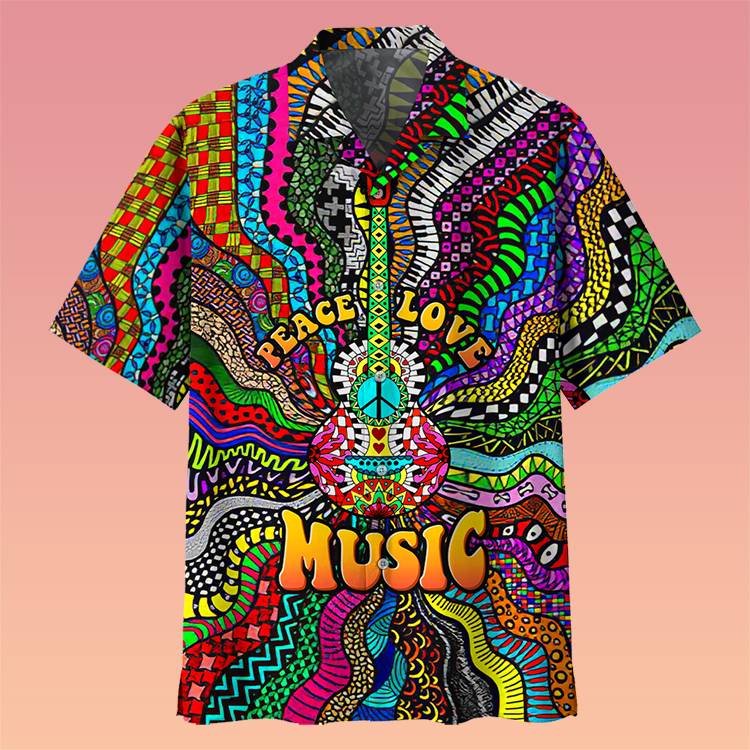 Hippie Peace Love Music Hawaiian Shirt And Short 5 Hippie Peace Love Music Hawaiian Shirt And Short3