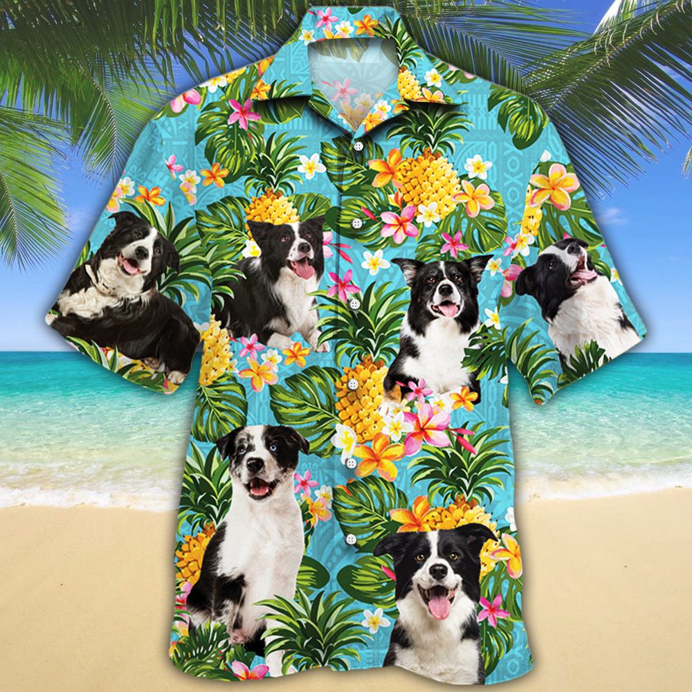Border Collie Dog Lovers Pineapple Hawaiian Shirt