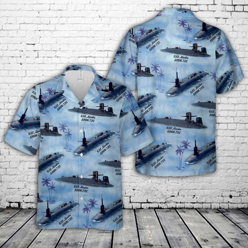 USS Alaska Ballistic Missile Submarine Hawaiian Shirt 1 USS Alaska Ballistic Missile Submarine Hawaiian Shirt
