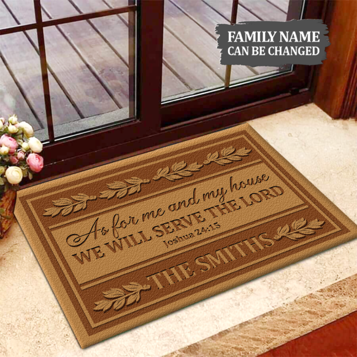 As For Me And My House We Will Serve The Lord custom name Doormat