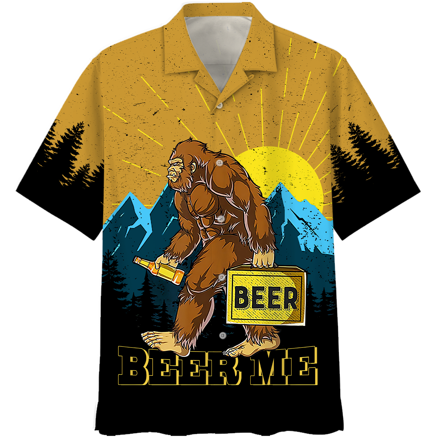 Beer Me Bigfoot Hawaiian Shirt And Short