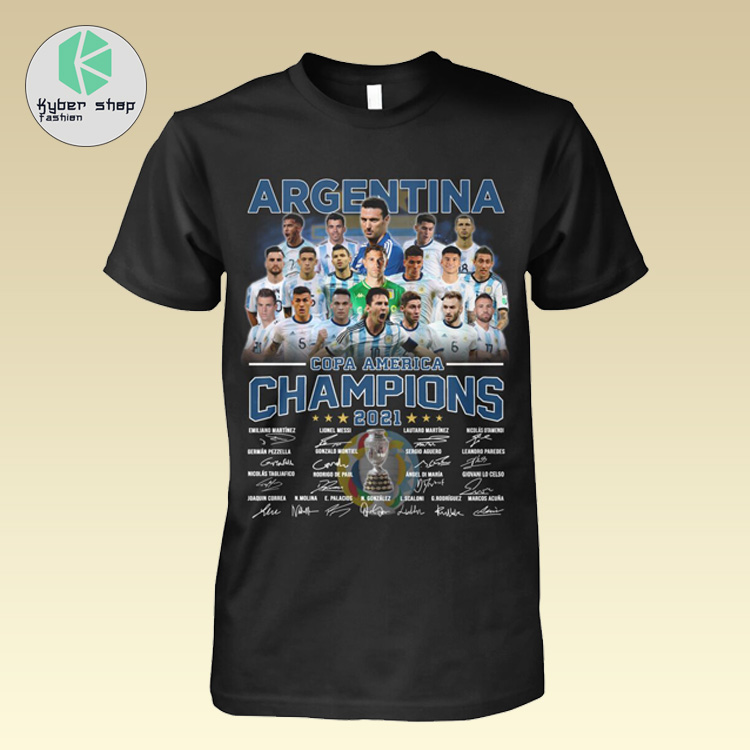 Argentia Copa America Champion 2021 signatures shirt hoodie 2