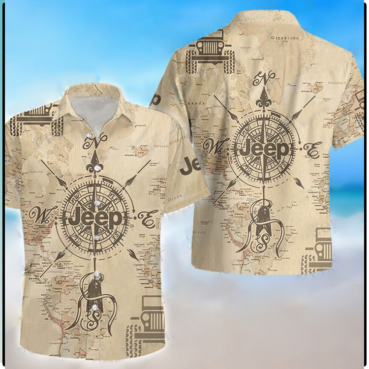 Jeep map compass hawaiian shirt 1
