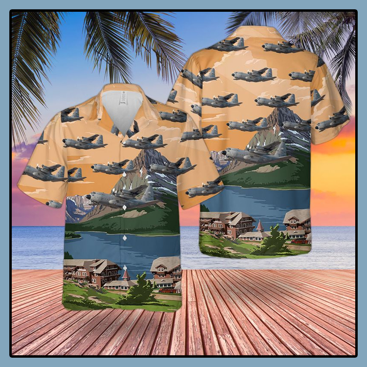 US Air Force Montana Air National Guard Lockheed C 130H Hercules Hawaiian Shirt 5 US Air Force Montana Air National Guard Lockheed C 130H Hercules Hawaiian Shirt2