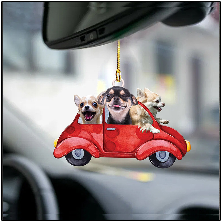 Fun Car Decor Chihuahua Enjoy The Trip Ornament3 1