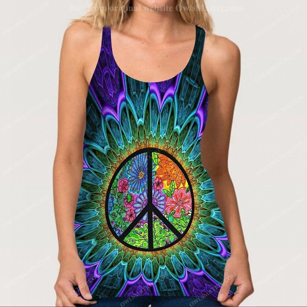 Hippie Peaceful criss cross strappy tank top