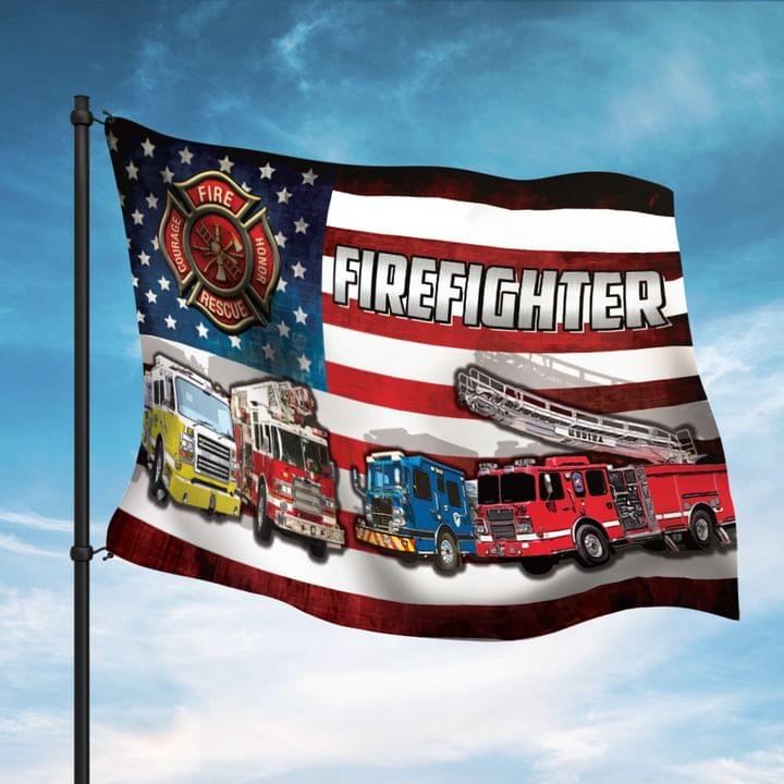 2 Fire Honor Rescute Cougare Firefighter Flag 1