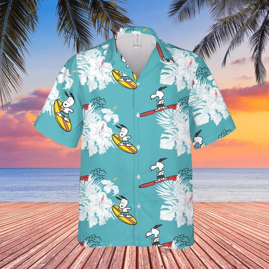 Snoopy Surfing Hawaiian Shirt 3 7 Snoopy Surfing Hawaiian Shirt 2