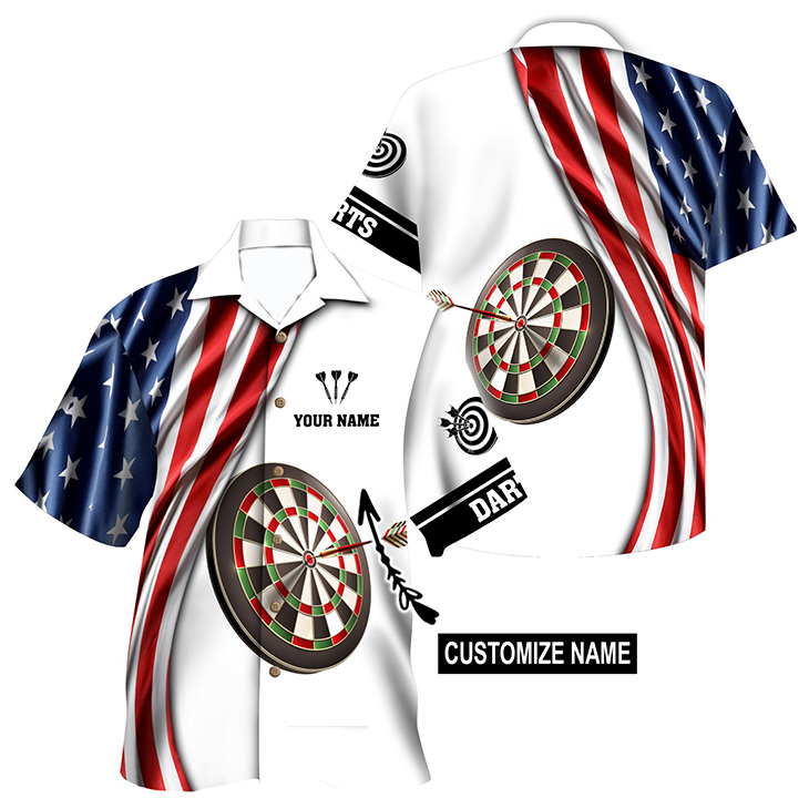 Shut Up And Throw Darts America Custom Name Hawaiian Shirt 3 Shut Up And Throw Darts America Custom Name Hawaiian Shirt1