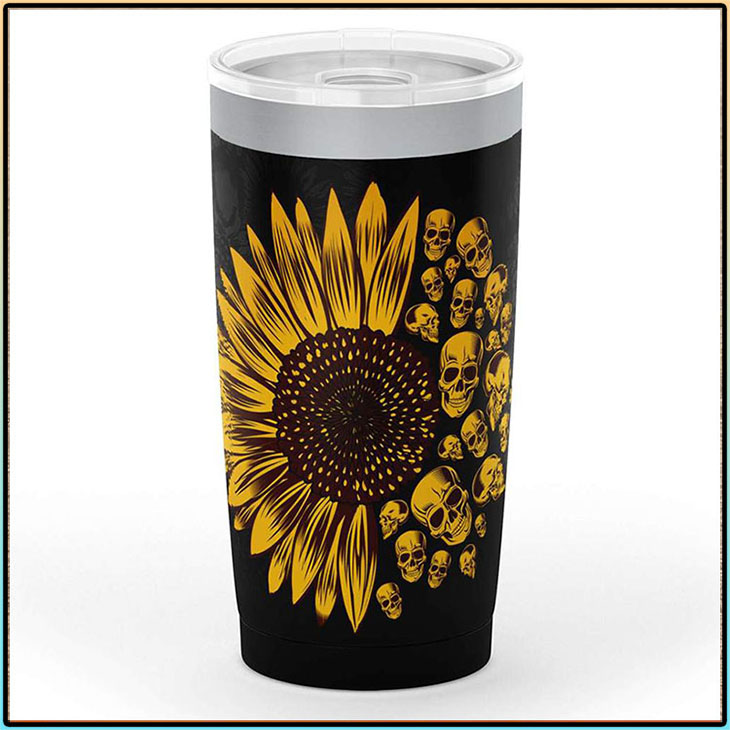 Sunflower Skulls Steel Tumbler 4 Sunflower Skulls Steel Tumbler 3