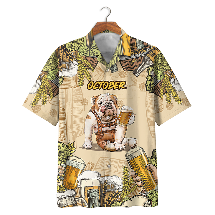 Bulldog And Beer October Hawaiian Shirt And Short