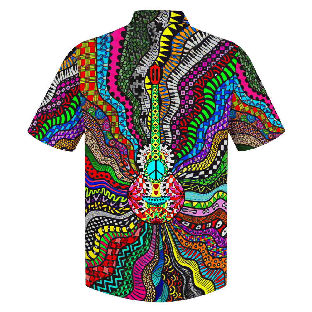 Hippie Peace Love Music Hawaiian Shirt And Short 3 Hippie Peace Love Music Hawaiian Shirt And Short1