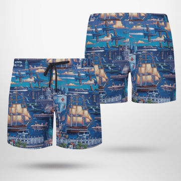 US Navy forget by the sea Hawaiian shirt and beach short 4 US Navy forget by the sea Hawaiian shirt 3