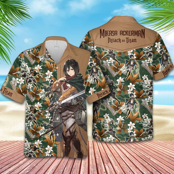 13 Misaka Attack on Titan Hawaiian shirt 1