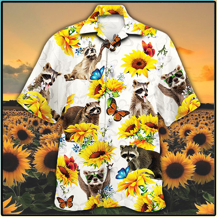 Raccoon Lovers Sun Flower Hawaiian Shirt 4 Raccoon Lovers Sun Flower Hawiian Shirt2
