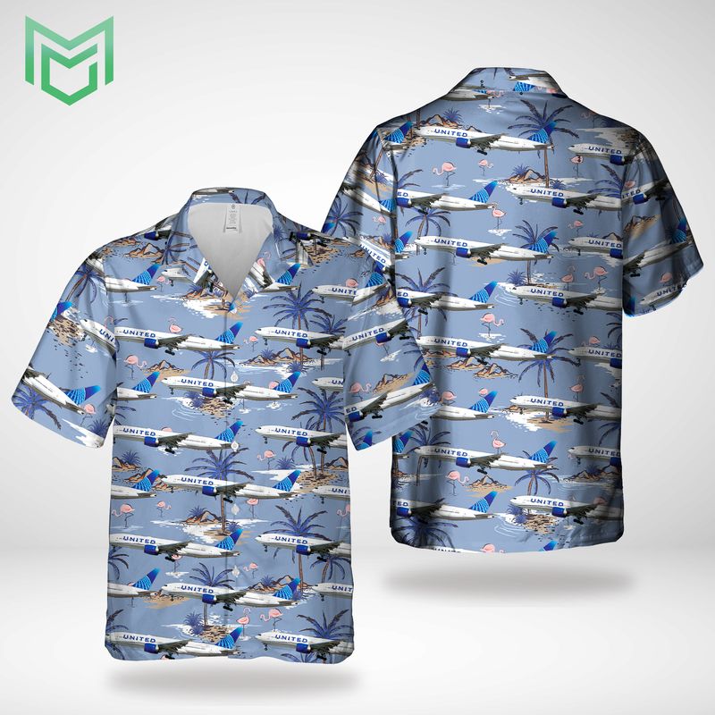 United Airlines Boeing 777-224ER Hawaiian Shirt 10 17 United Airlines Boeing 777 224ER Hawaiian Shirt 1
