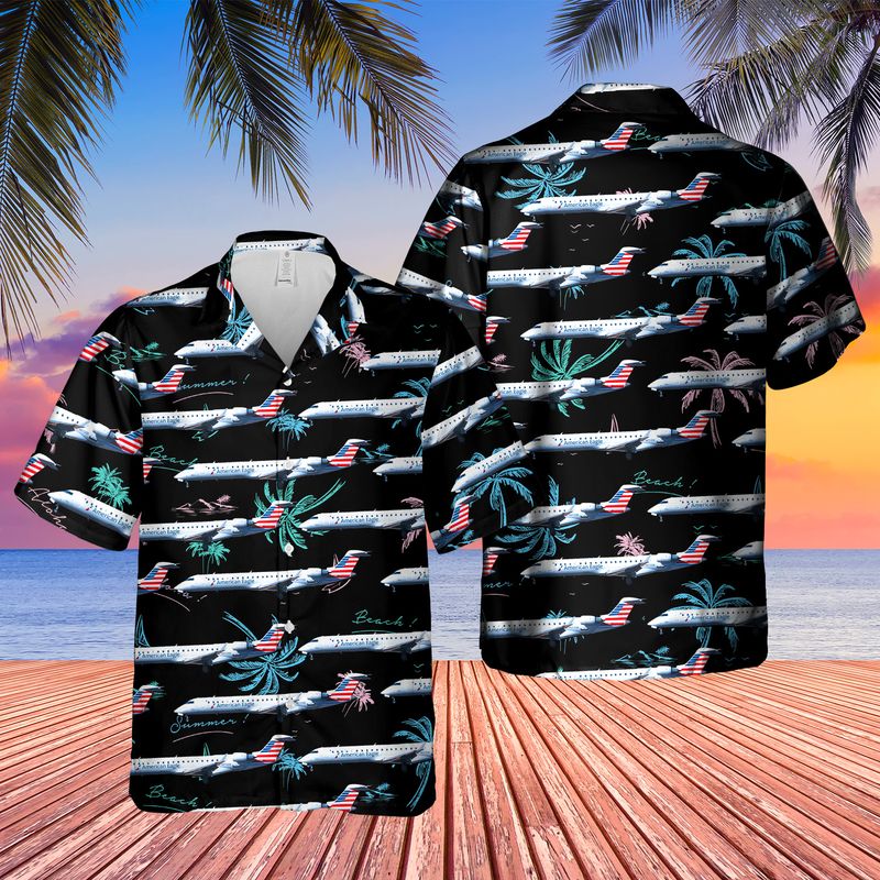 23 American Eagle Bombardier CRJ 701ER CL 600 2C10 Hawaiian Shirt 1