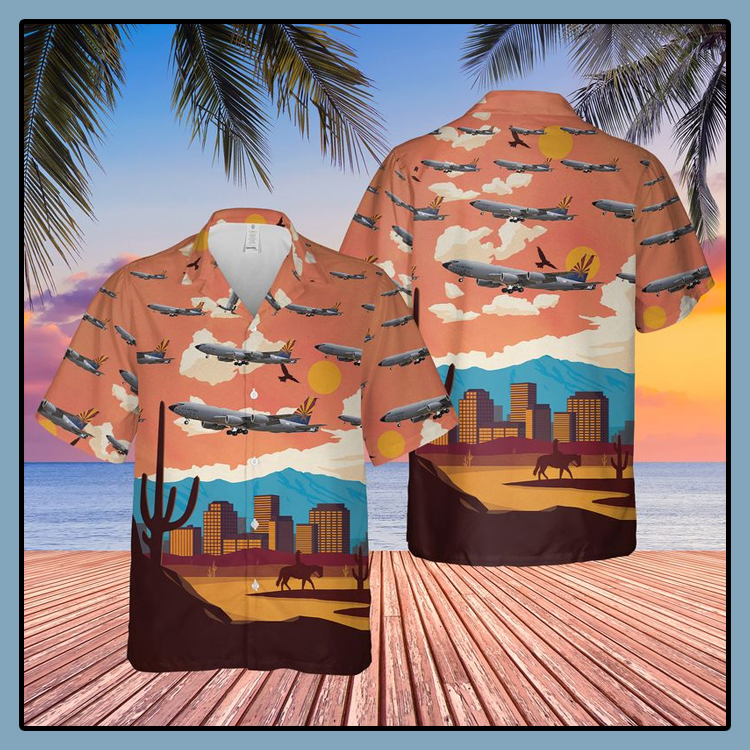 US Air Force Arizona Air National Guard Boeing KC 135R Stratotanker Hawaiian Shirt 3 US Air Force Arizona Air National Guard Boeing KC 135R Stratotanker Hawaiian Shirt4