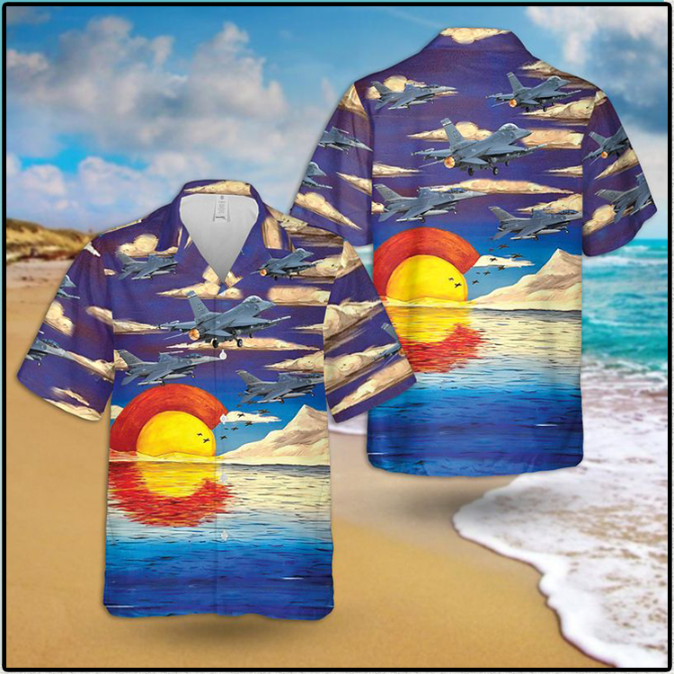 US Air Force Colorado Air National Guard Falcon Hawaiian Shirt And Short 4 US Air Force Colorado Air National Guard 140th Wing F 16 Falcon Hawaiian Shirt2 1