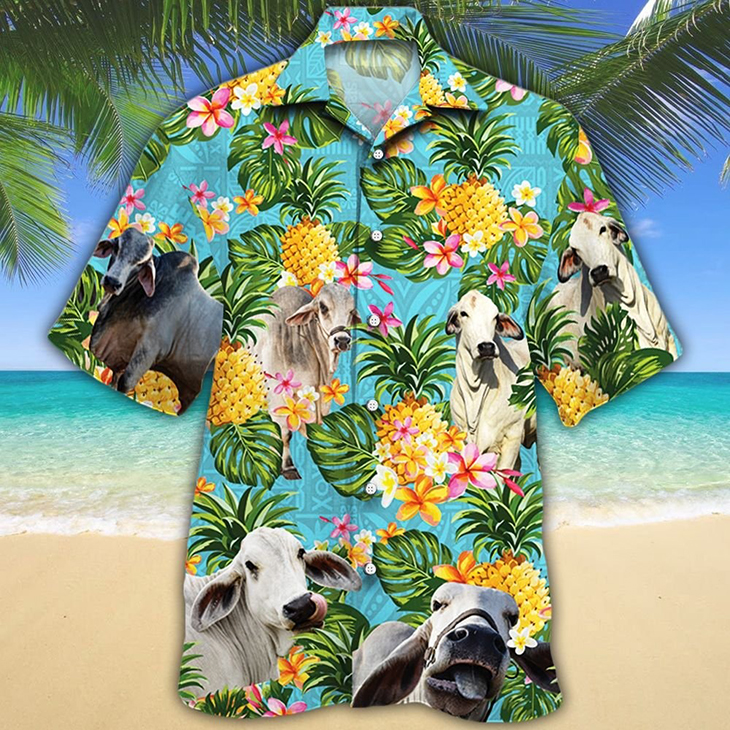 Brahman Cattle Lovers Hawaiian Shirt 1