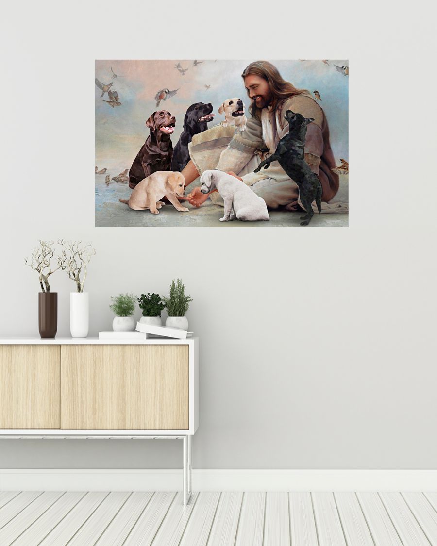 17 God surrounded by Labrador angels Poster 2
