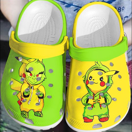 Baby Grinch and Pikachu crocs clog crocband