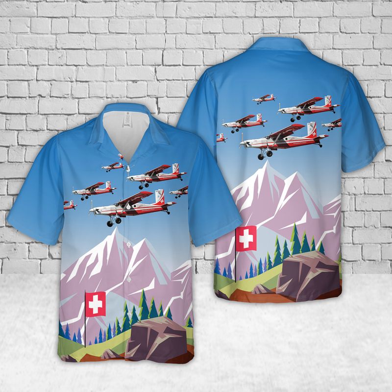PC 6 Porter Swiss Air Force Hawaiian Shirt And Short 10 Porter Swiss Air Force Hawaiian Shirt
