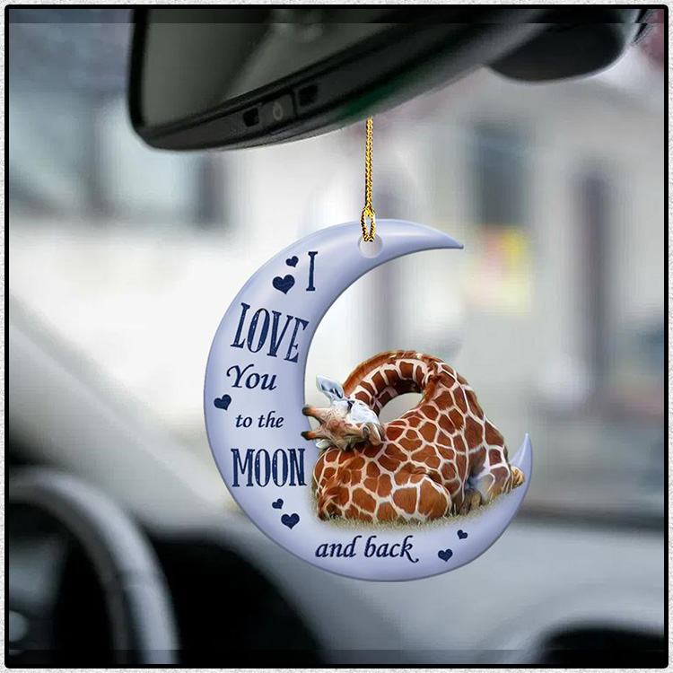 Giraffe I Love You to the moon and back ornament 3 Giraffe I Love You to the moon and back ornament1 1