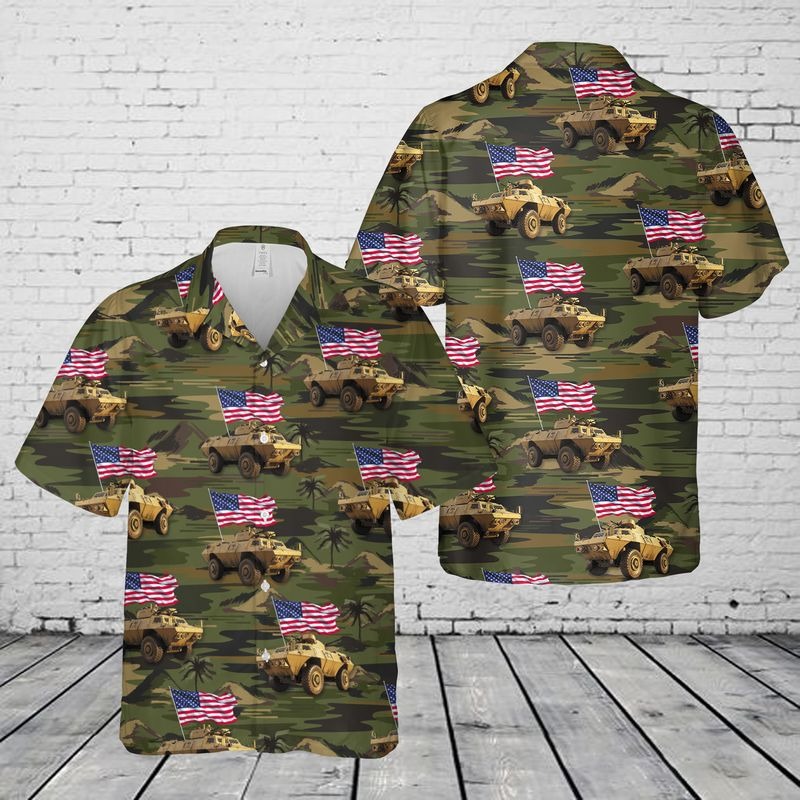 Us Army M1117 Armored Security Vehicle Hawaiian Shirt