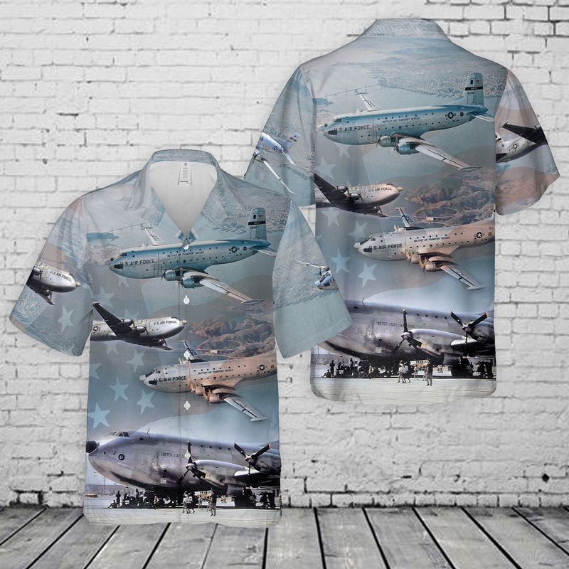 US Air Force C-124 Globemaster II Old Shaky Hawaiian Shirt And Short 4 12 US Air Force C 124 Globemaster II Old Shaky Hawaiian Shirt And Short 3