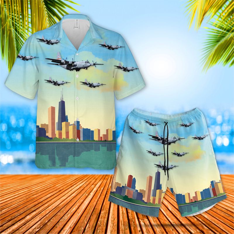 USAF Illinois Air National Guard 169th Airlift Squadron Lockheed C-130H3 Hercules Hawaiian Shirt And Short 10 26 USAF Illinois Air National Guard 169th Airlift Squadron Lockheed C 130H3 Hercules Hawaiian Shirt And Short 1