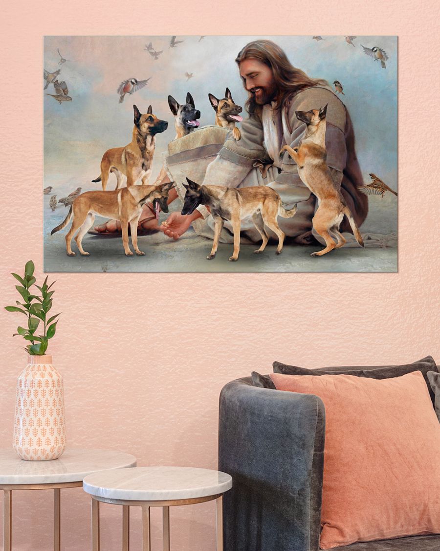 26 God surrounded by Malinois angels Gift for you Horizontal Poster 4