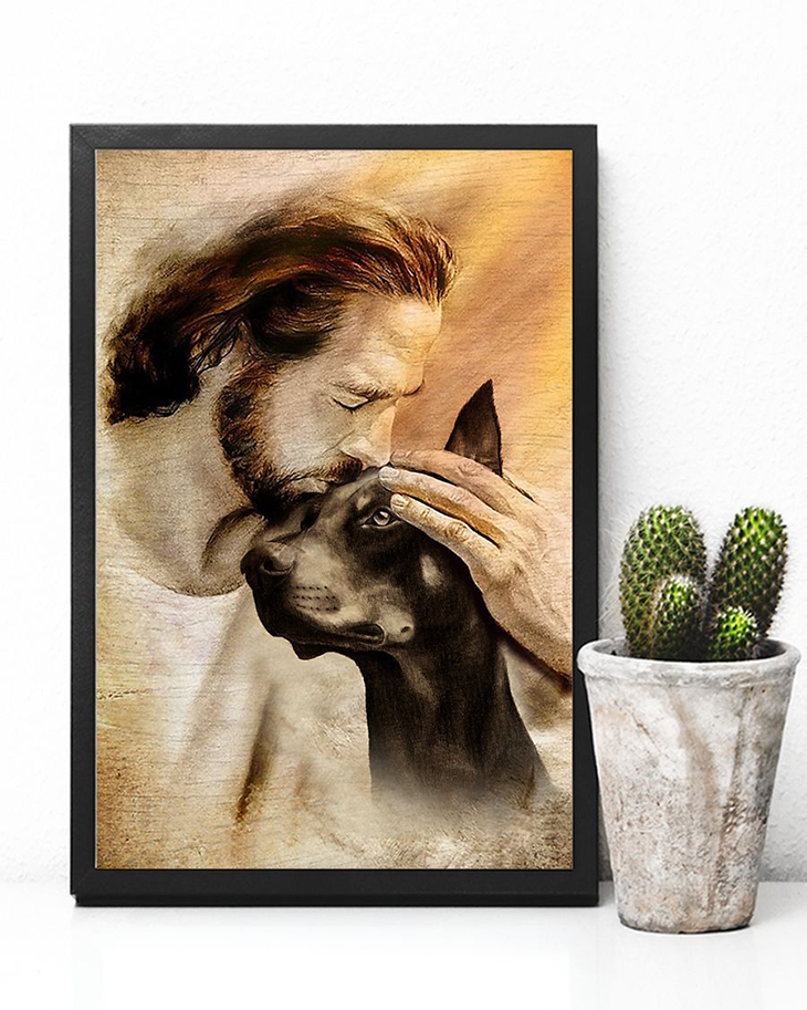 Jesus With Doberman Pinscher Poster 6 Jesus With Lovely Doberman Pinscher Poster4 1