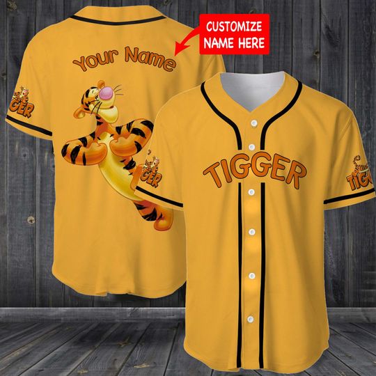 Tigger Baseball Jersey custom name 1 6 Tigger Baseball Jersey custom name 1