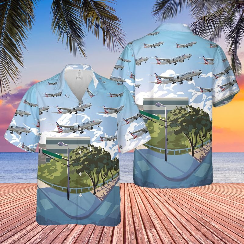 American Airlines Boeing 777-300ER Hawaiian Shirt 1 American Airlines Boeing 777 300ER Hawaiian Shirt