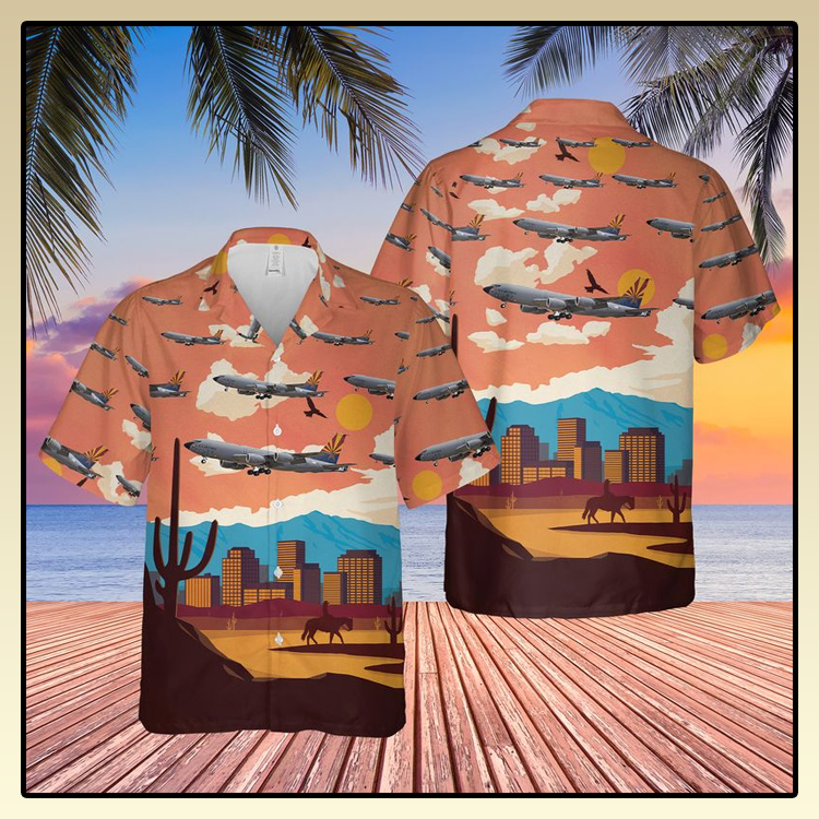 US Air Force Arizona Air National Guard Boeing KC 135R Stratotanker Hawaiian Shirt 4 US Air Force Arizona Air National Guard Boeing KC 135R Stratotanker Hawaiian Shirt3