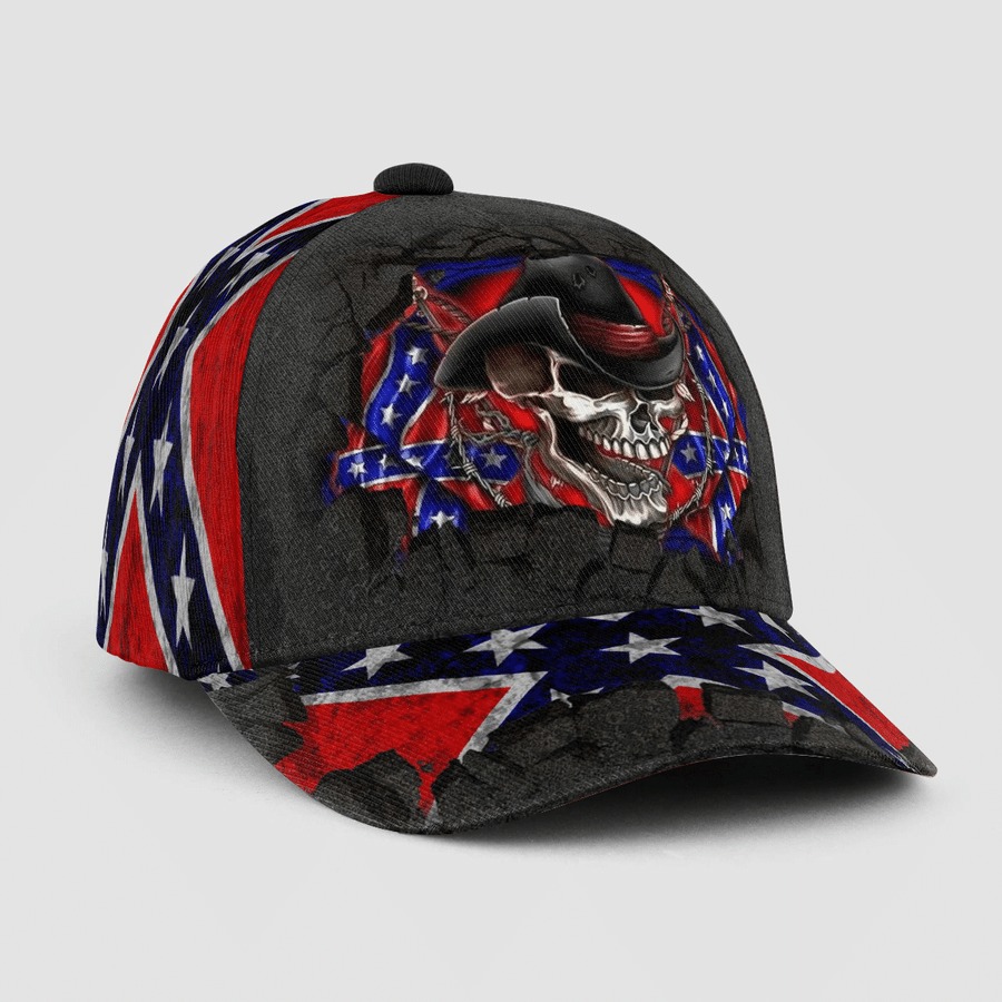 Skull the southern confederate flag cap