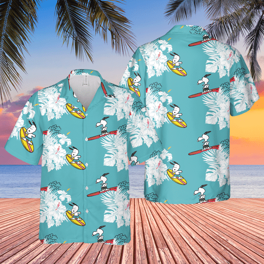 Snoopy Surfing Hawaiian Shirt 5 7 Snoopy Surfing Hawaiian Shirt 4