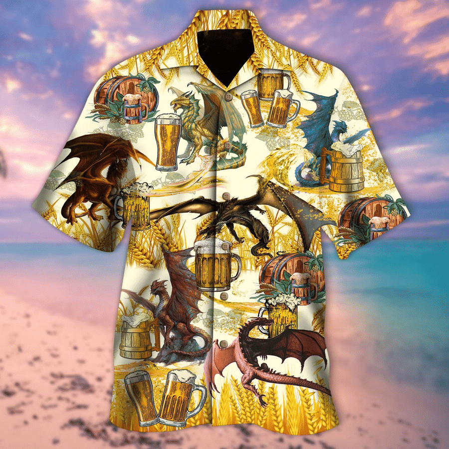 Dragons drinking beer hawaiian shirt 4 Dragons drinking beer hawaiian shirt