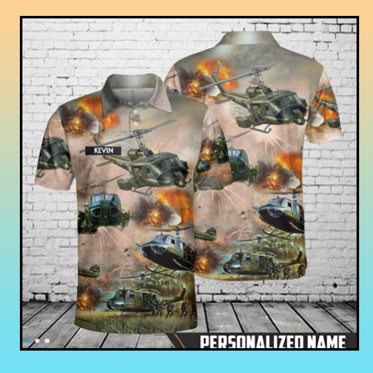 Custom Name United States Army Huey Helicopter Polo Shirt - LIMITED EDITION 4 16 Custom Name United States Army Huey Helicopter Polo Shirt 3