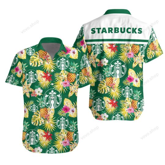 9 Starbucks Hawaiian Shirt And Short 1
