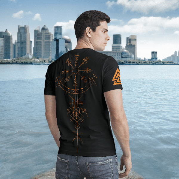 Skull Rave Till Valhalla Vegvisir Viking 3D T Shirt 3 Skull Till Valhalla Vegvisir Viking 3D T Shirt1
